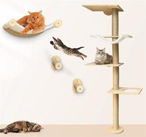 img 4 attached to 🐱 Cat Wall Shelf with Hammock - Expandable Cat Wall Shelves & Perches for Indoor Cats, Mountable Cat Wall Hammock for Climbing, Sleeping, and Playing.