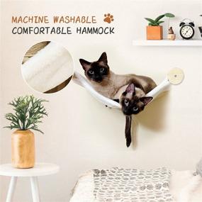 img 3 attached to 🐱 Cat Wall Shelf with Hammock - Expandable Cat Wall Shelves & Perches for Indoor Cats, Mountable Cat Wall Hammock for Climbing, Sleeping, and Playing.