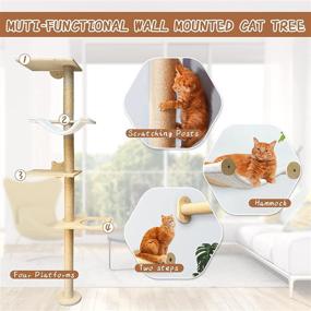 img 2 attached to 🐱 Cat Wall Shelf with Hammock - Expandable Cat Wall Shelves & Perches for Indoor Cats, Mountable Cat Wall Hammock for Climbing, Sleeping, and Playing.