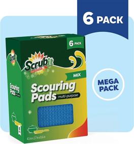 img 1 attached to 🧽 SCRUBIT Non-Scratch Scouring Pad - Versatile Cleaning Sponges for Pots, Pans, Dishes, Utensils & Non-Stick Cookware - Multi-Purpose Scrubbing Pads Ideal for Kitchen, Bathroom - Pack of 6 Dish Sponges (Colored)