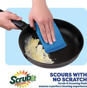 img 2 attached to 🧽 SCRUBIT Non-Scratch Scouring Pad - Versatile Cleaning Sponges for Pots, Pans, Dishes, Utensils & Non-Stick Cookware - Multi-Purpose Scrubbing Pads Ideal for Kitchen, Bathroom - Pack of 6 Dish Sponges (Colored)