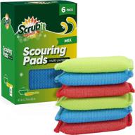 🧽 scrubit non-scratch scouring pad - versatile cleaning sponges for pots, pans, dishes, utensils & non-stick cookware - multi-purpose scrubbing pads ideal for kitchen, bathroom - pack of 6 dish sponges (colored) logo