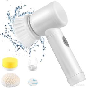 img 4 attached to 🧼 Efficient Electric Spin Scrubber: Cordless Power Spinning Scrub Brush for Bathroom, Tile, Tub, Dish, Sink, Grout, Wall, and Kitchen - Includes 3 Replaceable Brush Heads