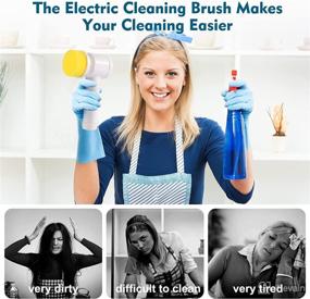 img 2 attached to 🧼 Efficient Electric Spin Scrubber: Cordless Power Spinning Scrub Brush for Bathroom, Tile, Tub, Dish, Sink, Grout, Wall, and Kitchen - Includes 3 Replaceable Brush Heads