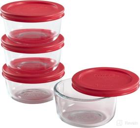 img 2 attached to 🔒 Pyrex Simply Store 8-Piece Glass Food Storage Set: Secure and Practical Storage Solution