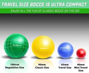 img 3 attached to GoSports Mini Travel Size Bocce Game Set With 8 Balls, Pallino, Tote Bag And Measuring Rope - Choose Your Size