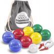 gosports mini travel size bocce game set with 8 balls, pallino, tote bag and measuring rope - choose your size logo