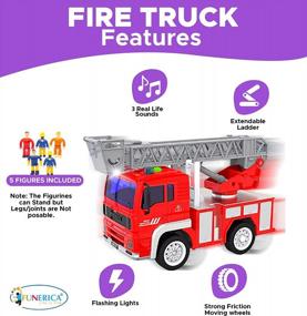 img 1 attached to Ощути азарт спасения с игрушкой пожарной машины FUNERICA для детей, с огнями, звуками и многим другим!