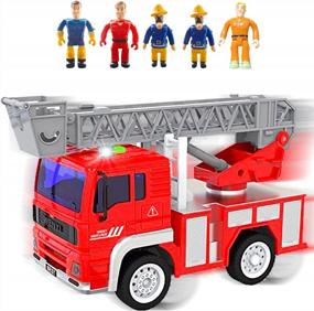 img 4 attached to Ощути азарт спасения с игрушкой пожарной машины FUNERICA для детей, с огнями, звуками и многим другим!