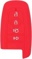 segaden silicone cover protector case holder skin jacket compatible with ford fusion 4 button smart remote key fob cv2717 red логотип