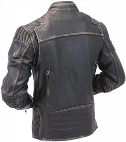 img 3 attached to Vintage Motorcycle Leather Jacket Collection For Men - Real/Faux Cafe Racer Brando Retro Biker Outerwear