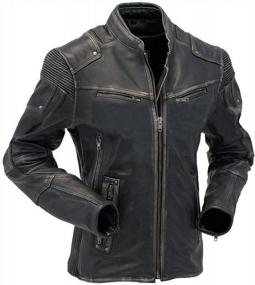 img 2 attached to Vintage Motorcycle Leather Jacket Collection For Men - Real/Faux Cafe Racer Brando Retro Biker Outerwear