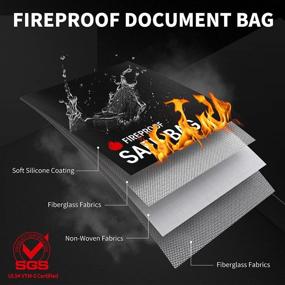 img 1 attached to 2000℉ Fireproof Document Bag - RPNB 15"X11", Non-Itchy Silicone Coated Fiberglass, TPU Zipper & Wider Airtight Velcro For Valuables, File, Cash And Tablet
