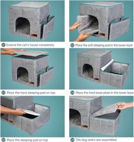 img 3 attached to 🐱 MAYWARD Pet House: Stylish Cat Beds with Condo and Storage Box for Indoor Cats