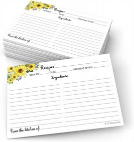 img 4 attached to Jumbo XL Sunflower Recipe Cards (50 Pack) - 5X7 Inch From The Kitchen Of For Weddings, Baby Shower, Bridal Shower - Made In USA