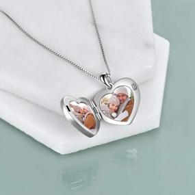 img 4 attached to Ожерелье-медальон с изображением из стерлингового серебра - персонализированный кулон Love Heart Photo Butterfly для женщин, подруг, мам, дочерей - настраиваемый подарок хранит заветные воспоминания
