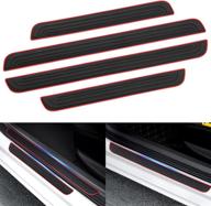 🚪 homelove door sill plate protectors for car: universal front/rear entry guards, scuff cover panel set logo