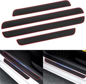 img 4 attached to 🚪 Homelove Door Sill Plate Protectors for Car: Universal Front/Rear Entry Guards, Scuff Cover Panel Set