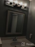 картинка 1 прикреплена к отзыву Светильник для ванной комнаты в деревенском фермерском доме с абажуром из засеянного стекла, матовая отделка темно-серебристого цвета, 24,2 дюйма от Matthew Hoang