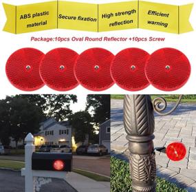 img 1 attached to 🔴 smseace 10pcs Red Round Reflector with Center Mounting Hole + Stainless Steel Screw - Ideal for Roads, Mailboxes, Tunnels, and Cars - D-020-Y