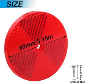 img 3 attached to 🔴 smseace 10pcs Red Round Reflector with Center Mounting Hole + Stainless Steel Screw - Ideal for Roads, Mailboxes, Tunnels, and Cars - D-020-Y