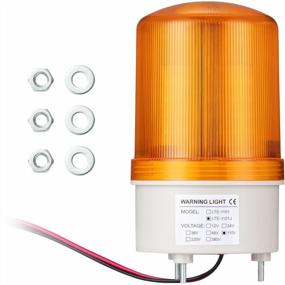 img 4 attached to LTE-1101J AC 110V Industrial Signal Alarm Tower Lamp With LED Rotating Strobe Warning Light And Buzzer For Emergencies In Yellow Finish By GKEEMARS