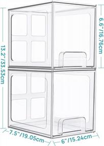 img 3 attached to 2 Pack Stackable Makeup Organizer Storage Drawers - 6.6’‘ Tall Acrylic Bathroom Organizers For Vanity, Undersink, Kitchen Cabinets & Pantry Organization