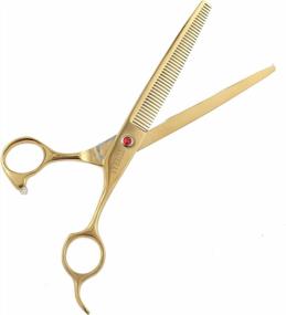 img 3 attached to Pet Grooming Thinning Scissors Kit - Japanese 440C Blade Trimmers For Dogs And Cats, Includes 7/8" TIJERAS Shears And Blunt Tip Scissor - Professional 4-Piece Set For Groomers