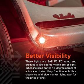 img 2 attached to 🔴 3/4" Round Red Trailer LED Marker Light: Waterproof TBT Lights for Truck and Trailer - DOT FMVSS 108 Certified - SAE P2PC Compliant - Semi-Spherical Output