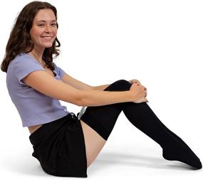 img 1 attached to Add Flair To Your Look With Skeleteen'S Bow Accent Thigh Highs