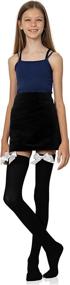 img 3 attached to Add Flair To Your Look With Skeleteen'S Bow Accent Thigh Highs