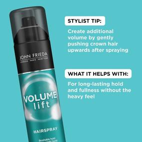img 2 attached to Get Fuller & Nourished Hair with John Frieda's Volume Lift Hairspray - Safe for Fine & Color-Treated Hair (10 oz)