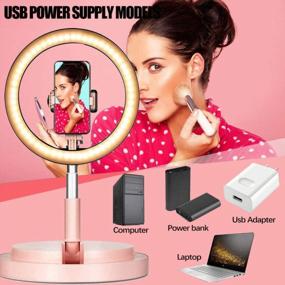 img 1 attached to Capture Stunning Moments Anywhere With Portable Pink LED Selfie Ring Light And Cell Phone Stand: Perfect For TikTok, YouTube, And Makeup Tutorials