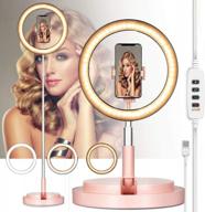 capture stunning moments anywhere with portable pink led selfie ring light and cell phone stand: perfect for tiktok, youtube, and makeup tutorials logo