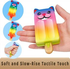 img 2 attached to Anboor 2-Pack Popsicle Cat Squishies: Slow Rising, Scented, Kawaii Animal Toys For Kids, Collectibles And Gifts