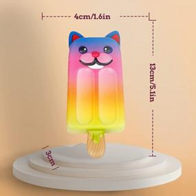 img 3 attached to Anboor 2-Pack Popsicle Cat Squishies: медленно поднимающиеся, ароматизированные, кавайные игрушки для детей, коллекционные предметы и подарки