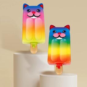 img 1 attached to Anboor 2-Pack Popsicle Cat Squishies: Slow Rising, Scented, Kawaii Animal Toys For Kids, Collectibles And Gifts