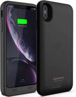 power up your iphone xr with 3500mah portable battery case, bx10r-black logo