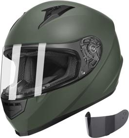 img 4 attached to GLX GX11 Compact Lightweight Full Face Motorcycle Street Bike Helmet With Extra Tinted Visor DOT Approved (Camo