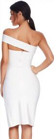 img 3 attached to Stunning One Shoulder Bandage Dress For Formal Occasions - Meilun Women'S Midi Dress