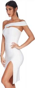 img 2 attached to Stunning One Shoulder Bandage Dress For Formal Occasions - Meilun Women'S Midi Dress