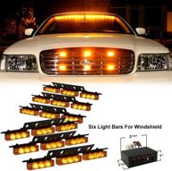 💡 diyah amber led light bar for law enforcement - high intensity emergency strobe lights for dash/windshield interior logo