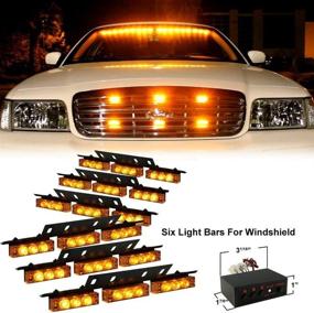 img 4 attached to 💡 DIYAH Amber LED Light Bar for Law Enforcement - High Intensity Emergency Strobe Lights for Dash/Windshield Interior