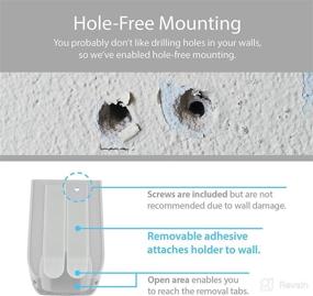 img 3 attached to 🧲 Hole-Free Remote Holder for Wall - No Drilling Required (1 White Remote Control Holder)
