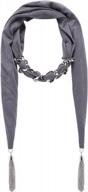 bohemian style scarf necklace with buckle chain tassels - lureme vintage solid color (01003043) logo
