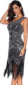 img 1 attached to 💃 Glamorous Meilun Sequined Flapper Evening Dresses for Women's Clothing