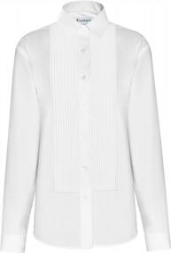 img 4 attached to Timeless Elegance: Frankers Women'S White Tuxedo Shirt With Quarter-Pleat And Laydown Collar