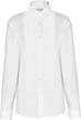 timeless elegance: frankers women's white tuxedo shirt with quarter-pleat and laydown collar logo