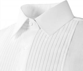 img 3 attached to Timeless Elegance: Frankers Women'S White Tuxedo Shirt With Quarter-Pleat And Laydown Collar