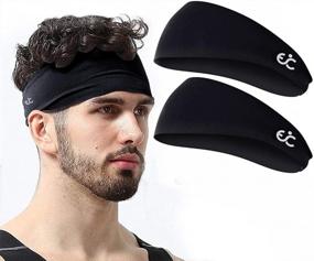 img 4 attached to Sweatband Headbands For Men And Women - Ewedoos Workout Running Cycling Yoga Basketball Bandanas